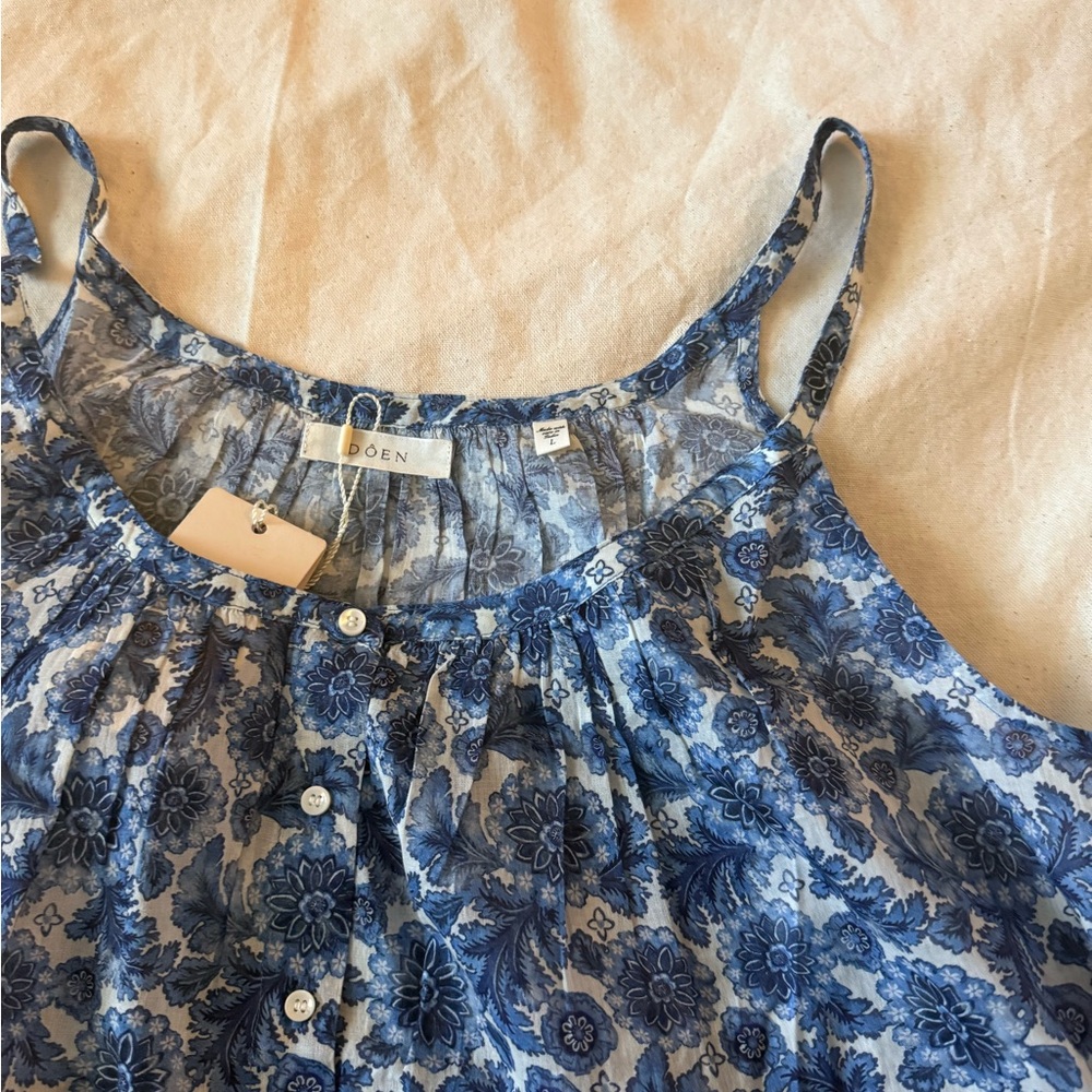 Dôen Nalina Top in Bleu Soleil Fleurit - Picture 2 of 6